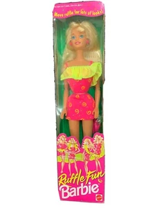 Vtg Barbie Ruffle Fun Mattel Neon 90s NIB NOS 12433 - Picture 1 of 8