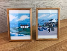 2 x Sally Anderson Cards In Pine Frames 7 x 5 