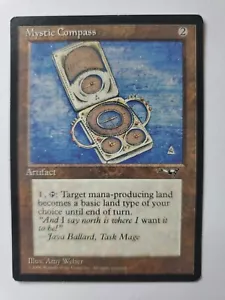 MTG Magic The Gathering Card Mystic Compass Artifact Alliances 1986 Amy Weber - Picture 1 of 2