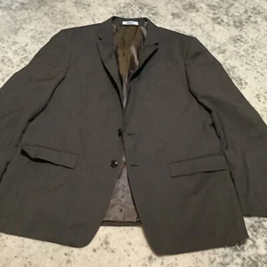 DKNY Sport Coat Mens Wool Check Gray 46R Jacket - Picture 1 of 10