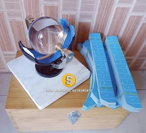 NAUTICAL CAMPBELL STOKES SUNSHINE RECORDER WITH SPHERICAL BOWL & CARDS FREE SHIP - Picture 1 of 6