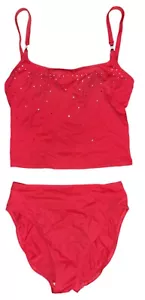 Womens VM Sport Red Two Piece Tankini Swimsuit Size 6 - Picture 1 of 3