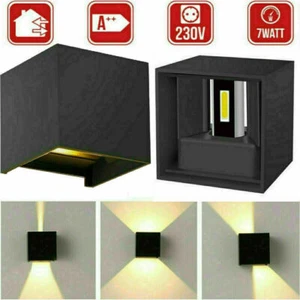 Waterproof LED Wall Lights Up Down Cube Sconce Fixture Lighting In/Outdoor Lamp - Picture 1 of 17