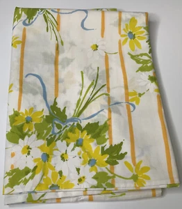 Single Vintage Utica Pillowcase Yellow Flowers Standard Floral No Iron Percale - Picture 1 of 7
