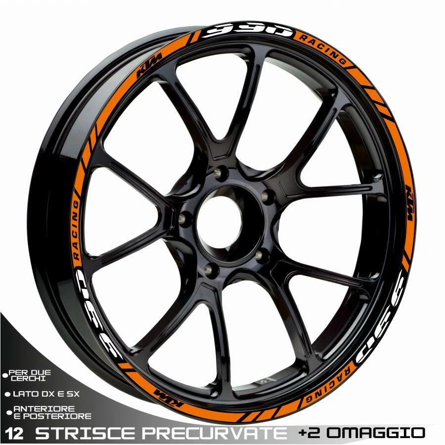 Profils Adhésifs Sport Cerceau Pour KTM 990 SUPERDUKE SMT SUPERMOTO Blanc Orange - Photo 1/1
