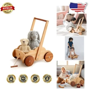 Delightful Natural Wood Toddler Walker: Promotes Motor Skills & Imagination - Picture 1 of 9