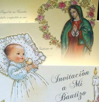 Invitaciones,A Mi Bautizo (invitaciones de bautizo al bautizo español) FavoresFiesta Foto 1 de 4