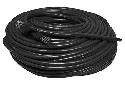 150FT 150 FT RJ45 CAT5 CAT 5 HIGH SPEED ETHERNET LAN NETWORK BLACK PATCH CABLE - Image 1 of 2