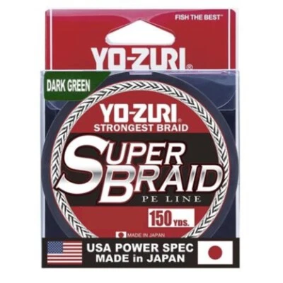 Yo-Zuri Super Braid Fishing Line~Yellow, Dark Green~150yds~FREE Shipping - Image 1 of 2