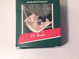 Hallmark TV BREAK Santa On Hamaca Recuerdo 1989 Ornamento 23-278-9148-NUEVO-VTG - Imagen 1 de 3