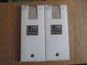 2 x VINTAGE COUTURE 10 DENIER STOCKINGS ONE SIZE - SHADE SARAH - Picture 1 of 2