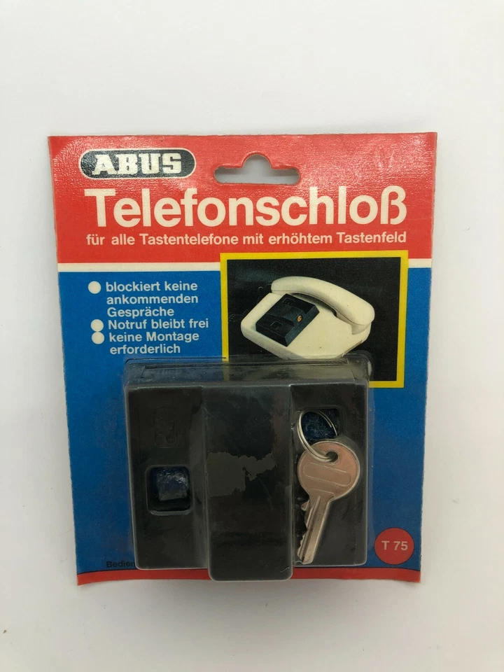 ABUS T75 Telefon Zylinderschloss Telefonschloß FeTap für 12 Tasten Tastentelefon - Bild 1 von 1