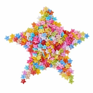 1000 piezas Botones de costura de acrílico hágalo usted mismo Plástico 2 orificios Estrella Embellecimiento de Color Mixto - Imagen 1 de 21