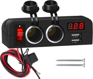Cigarette Lighter Socket Splitter 192W 2 Socket Multi Port Car USB Charger Adapt - Picture 1 of 12