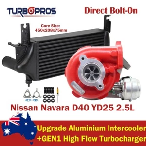 Intercooler turbo de alto flujo GEN1 + 75 mm para Nissan Navara D40 YD25 2,5 L 3 pernos - Imagen 1 de 11
