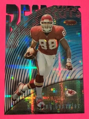 Tony Gonzalez 🔥 1997 Bowman's Best Best Cuts ATOMIC REFRACTOR RC Rookie BC4 👀 - Image 1 of 4