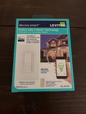 Leviton Decora Smart with Z-Wave Technology 15 Amp Switch, White/Light Almond