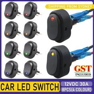 8pcs 12V 30A Heavy Duty Red LED OFF/ON Rocker Toggle Switch Car Motor Boat AU - Picture 1 of 9