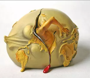 Salvador DALI Geopoliticus Child Watches Birth Of Human Resin Sculpture - Picture 1 of 2