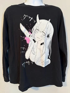 Lewd Complex Yandere Yūre Anime Mädchen Langarm schwarz Baumwolle T-Shirt Größe Large - Bild 1 von 3