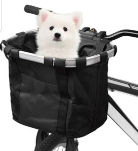Fahrradkorb Schnellspanner abnehmbar, faltbar Haustier Katze Hundeträger vorne mit Ha - Bild 1 von 9