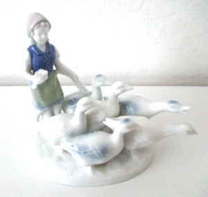 Gerold Porzellan Bavaria Figur Mädchen mit Gänsen Enten Western Germany Vintage AZ42 - Bild 1 von 15