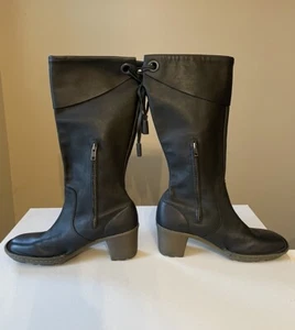 Dr. Martens Vintage halbhoch schwarz Leder klobiger Absatz Keilabsatz Stiefel US 8 - Bild 1 von 12