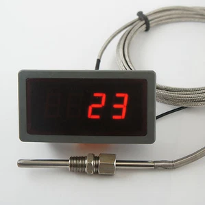 UNIVERSAL VINTAGE SPORTS CAR VW PLANE BOAT TEMPERATURE GAUGE 2M SENSOR CABLE LED - Picture 1 of 1