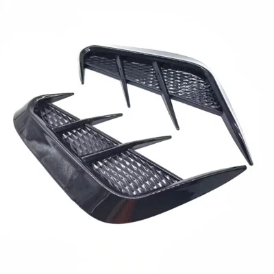 Glossy Black Car Body Side Fender Vent Air Wing Cover Moldings Trim Accessories Foto 1 de 4