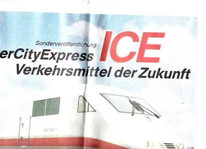 Bund Eisenbahn ICE Eröffnung Stuttgart Mannheim 31.05.91 Sonderbeilage Zeitung - Bild 1 von 1