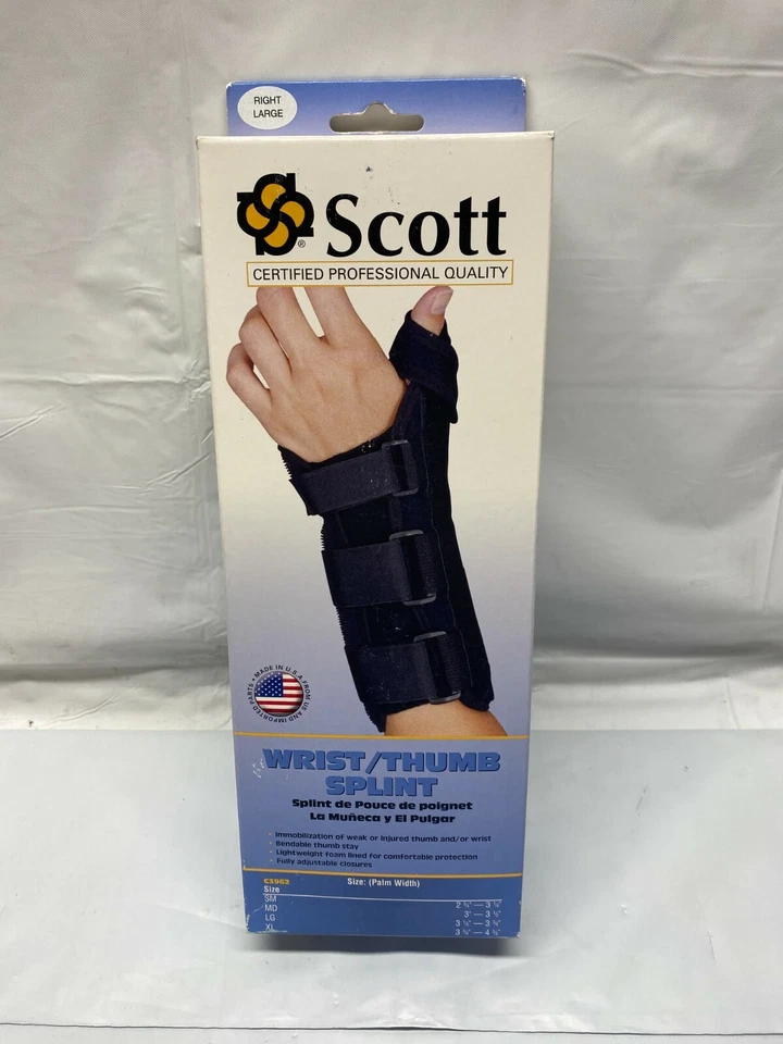 Muñequera Scott y férula para pulgar - derecha, grande - NUEVO Foto 1 de 3