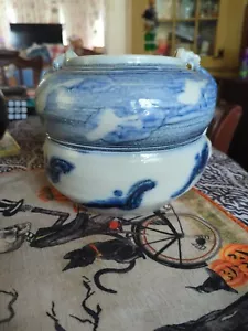 ANNE SHATTUCK Studio Art Pottery Blue And White Stoneware Heavy Kingston NY - Picture 1 of 21