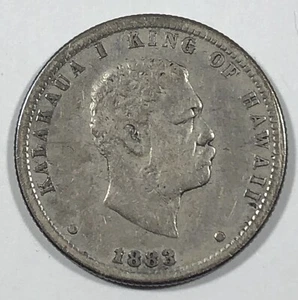 1883 Kingdom of Hawaii Quarter. .25. Very Fine. - Bild 1 von 3