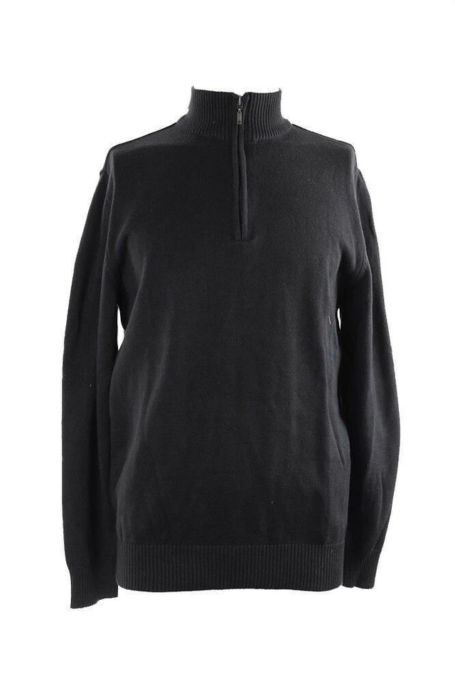 John Ashford Solid Quarter Zip Sweater Light Grey XL Mock Neck Pullover  Knit - Image 1 of 1