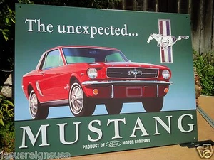 Vintage Pony Ford Mustang Tin Metal Sign Classic Muscle Car Auto Garage Shop  - Picture 1 of 3