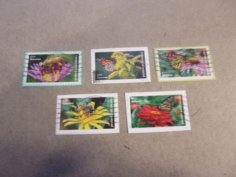 USA Used, 2017 Issue, Protect Pollinators (Set of 5), Scott #5228-32. - Image 1 of 1