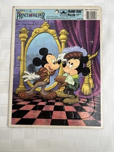 VTG Disney’s Prince and Pauper Golden Frame Tray Puzzle 12 Pcs 1990’s (R) - Picture 1 of 8