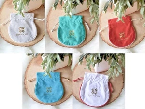 RUSTIC CUFF RED GREEN BLUE WHITE GRAY VELVET BRACELET JEWELRY STORAGE GIFT BAG - Picture 1 of 11