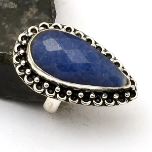 Simulated Sapphire Gemstone Ethnic Handmade Ring Jewelry Gift US Size-6 AR 80831 - Picture 1 of 1