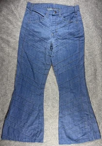 W's 70's Vintage Bellbottom Jeans high waist Chevron Stitch 29x29 - Picture 1 of 7