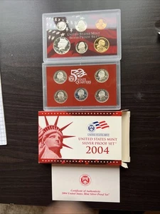 2004 United State Mint 11-piece Silver Proof Set W/CoA - Picture 1 of 7