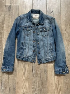 Zara Womens Trf Premium Wash Denim Blue Jean Jacket Size Medium - Picture 1 of 9