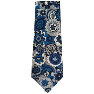 Vintage Ca. 1980s Missoni Men's Silk Neck Tie Necktie Blue Bold Floral Pattern - Picture 1 of 5