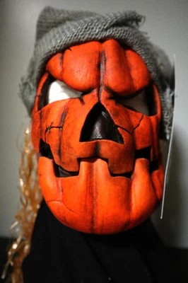 Scarecrow UV Reactive Evil Pumpkin - Zagone Studios "Orange Glow Pumpkin" Mask - Image 1 of 4