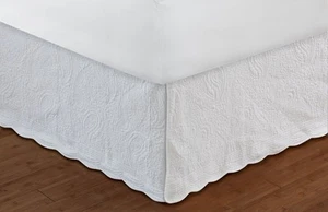 Greenland Home Paisley Quilted Bed Skirt, Queen, White - Picture 1 of 5