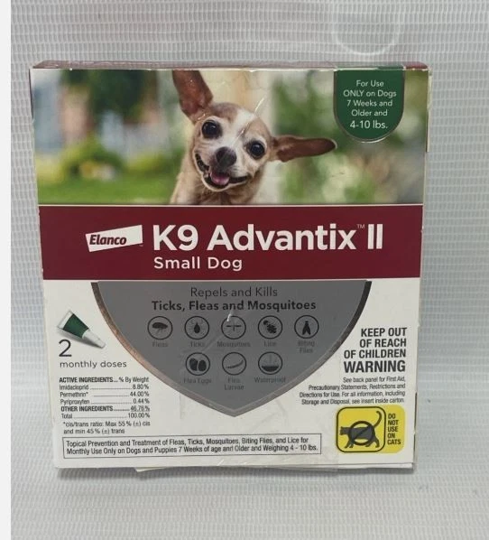 Elanco Advantix 2 for Small Dogs 4-10 lbs  2 monthly Doses 0556 - Image 1 of 1