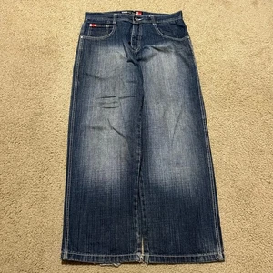 Southpole Red Tabs Y2K Baggy Skater Acid Washed Jeans 35Wx30L - Picture 1 of 8