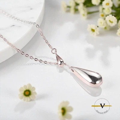 COLLANA A GOCCIA DONNA SALI E SCENDI  LUNGHEZZA 40+5 REGOLABILE IN ARGENTO 925 - Immagine 1 di 4