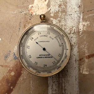 Antique Aitchison Pocket Barometer – “London & Provinces” – Brass Case, c.1890 - Picture 1 of 6