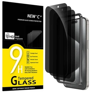 NEW'C 3er Pack Privacy für iPhone 15 Pro Max Displayschutzfolie (6,7 Zoll), - Bild 1 von 5